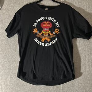 Black Short Sleeve Tee with Muppets Animal Graphic M